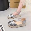 Fashion Women's Thick-soled Sandals New Style Women's Sandals with Buckle, Fashionable Sequined Toe Cover and Thick-soled Women's Shoes