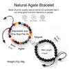 2 Pieces Natural Stone Beads Magnetic Bracelet Couple Connecting Bracelet Valentine's Day Gift for Couple Him and Her
