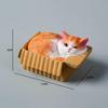 Resin Napping Cat In Box Figurine Cute Kawaii Desktop Ornament for Car Dashboard Bedroom Living Room Decor