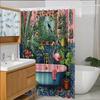 Tropical Flamingo Shower Curtain Jungle Garden Art Pink Bathtub Design Bathroom Decor Waterproof Printed Bath Curtain Home