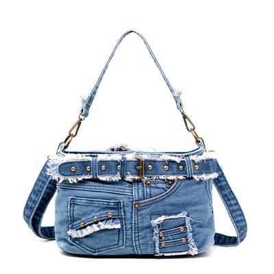 Mode Denim Umhängetasche Hochwertige Luxus Handtasche Lässig Große Kapazität Canvas Multifunktionale Schulter Schräge Umhängetasche