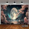 2D Fantasy Moonlit Sakura Tapestry Themed Event & Party Background