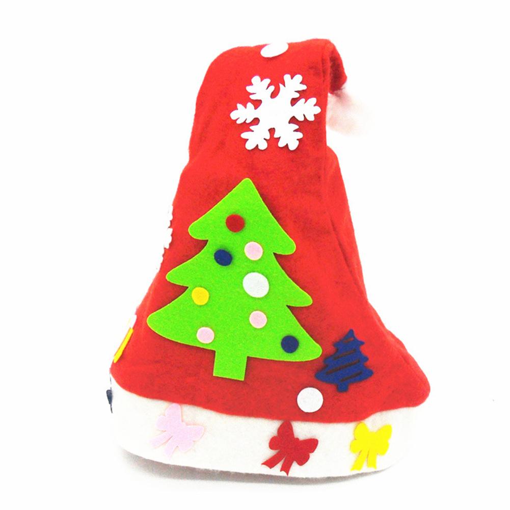 Adult Children Winter Warm Christmas Style Caps Non-woven Fabric Cartoon Hat