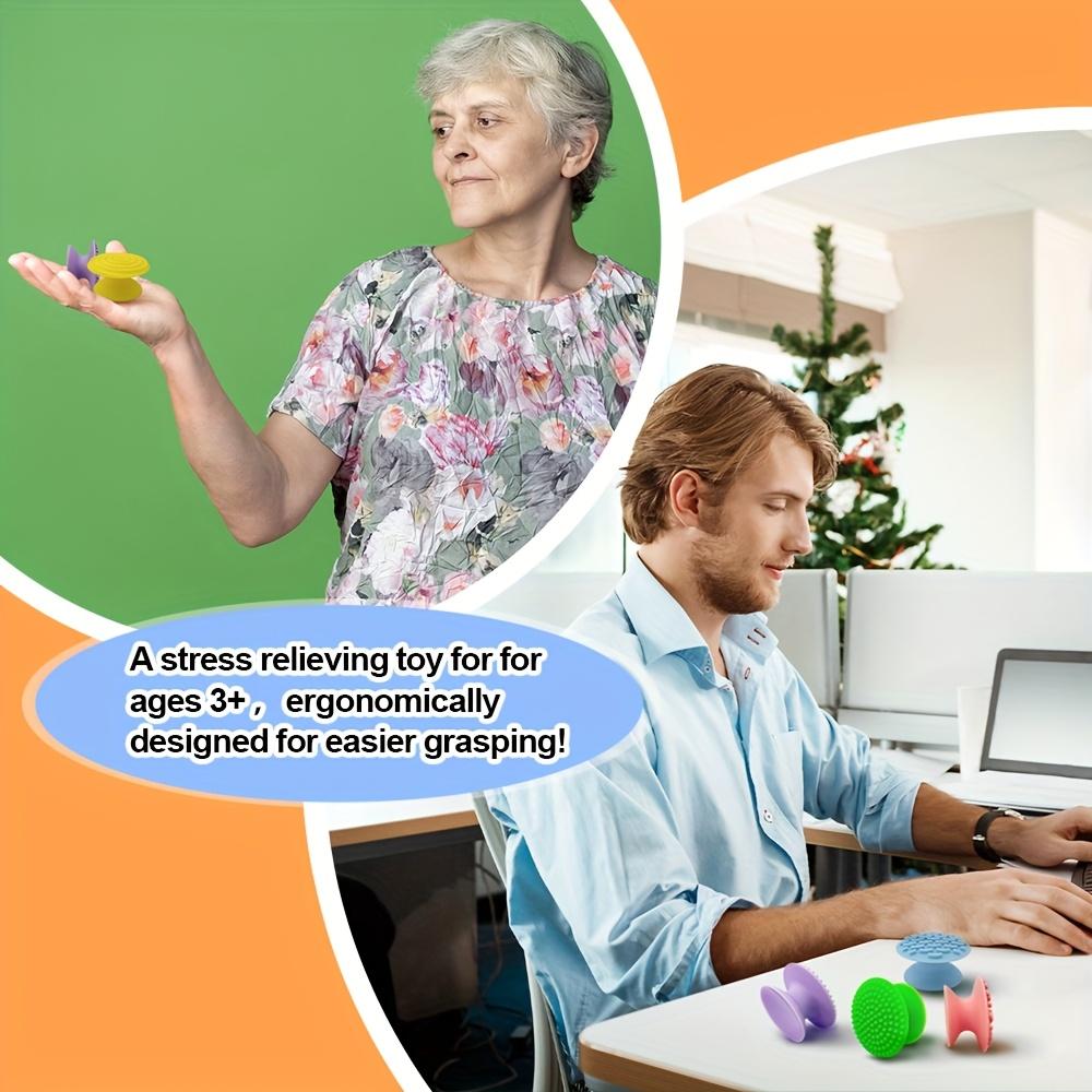 8pcs Silicone Touch Sensory Stone Toy Suction Cup Phone Stone Holder Stress Relief Squeeze Toy
