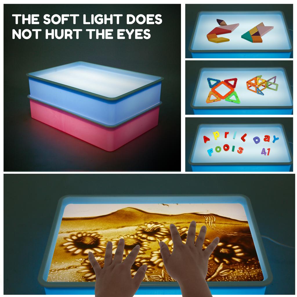 ABS children's handmade DIY sand painting box with built-in LED soft light imagination sand painting fun handmade art kit