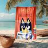 Custom Name Ultra-Soft Beach Towel with Bluey Theme,Ideal for Pool - Camping, Diving - Perfect Travel Essential, Vibrant Beach Towel.