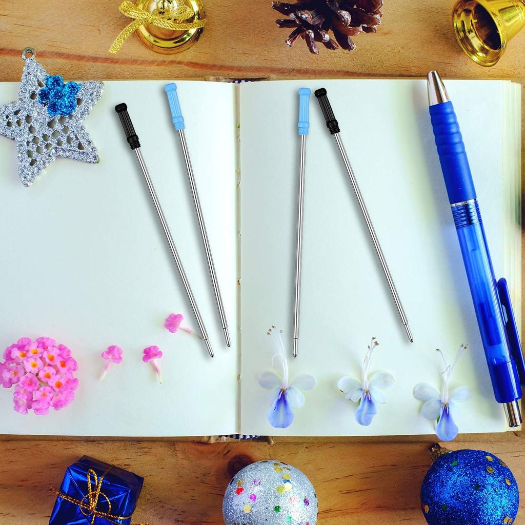 12 Pieces Ballpoint Pen Refills Replaceable Compatible with Cross Ballpoint 1.0 Mm 4.5 Inch Smooth Writing Quick Drying Refill with Black Velvet Bag,