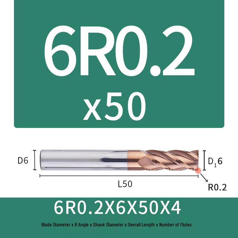 55-Degree Carbide Bull Nose End Mill with Wear-Resistant Coating for CNC Routers