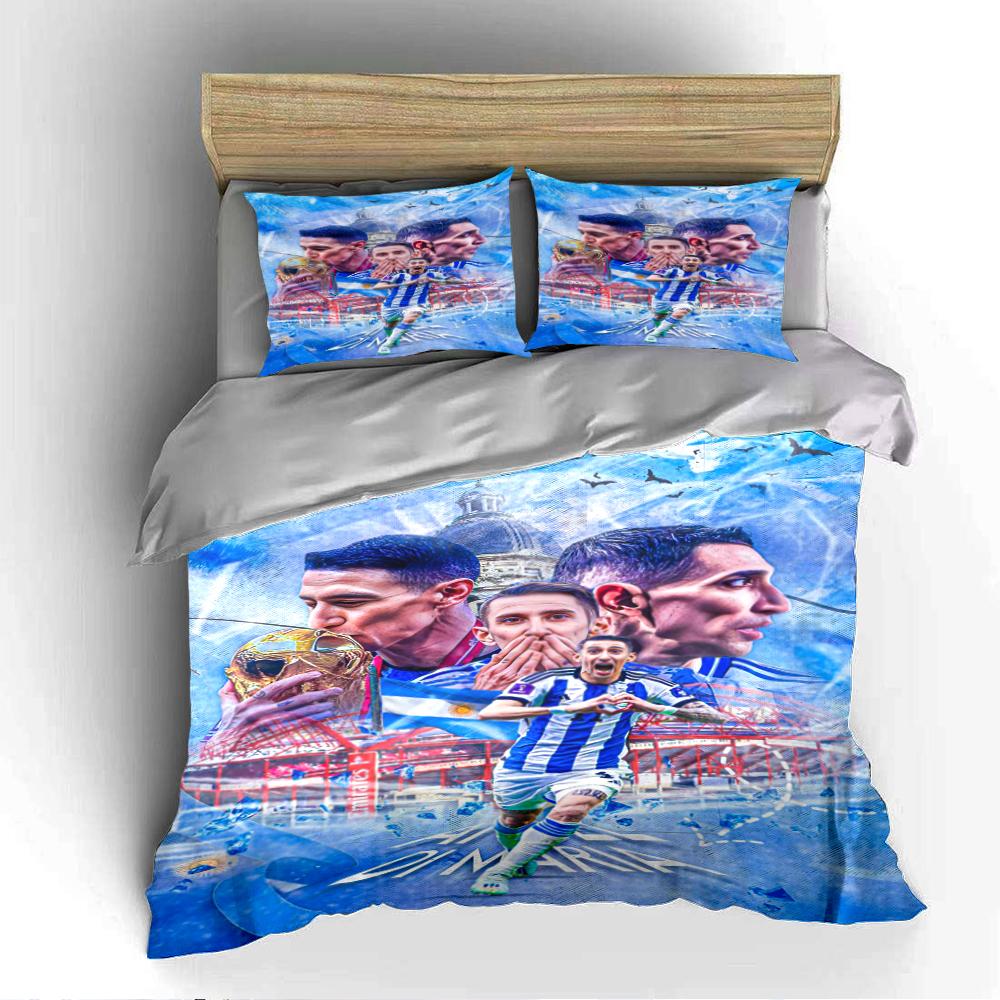 Soccer-Themed Bedding Set Bedding Set (1 Duvet Cover, 2 Pillowcases, Duvet Not Included)