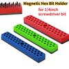 43 Holes Magnetic Hex Bit Holder Organizer Drill Bit Storage Rack 1/4" Shank Hex Bits