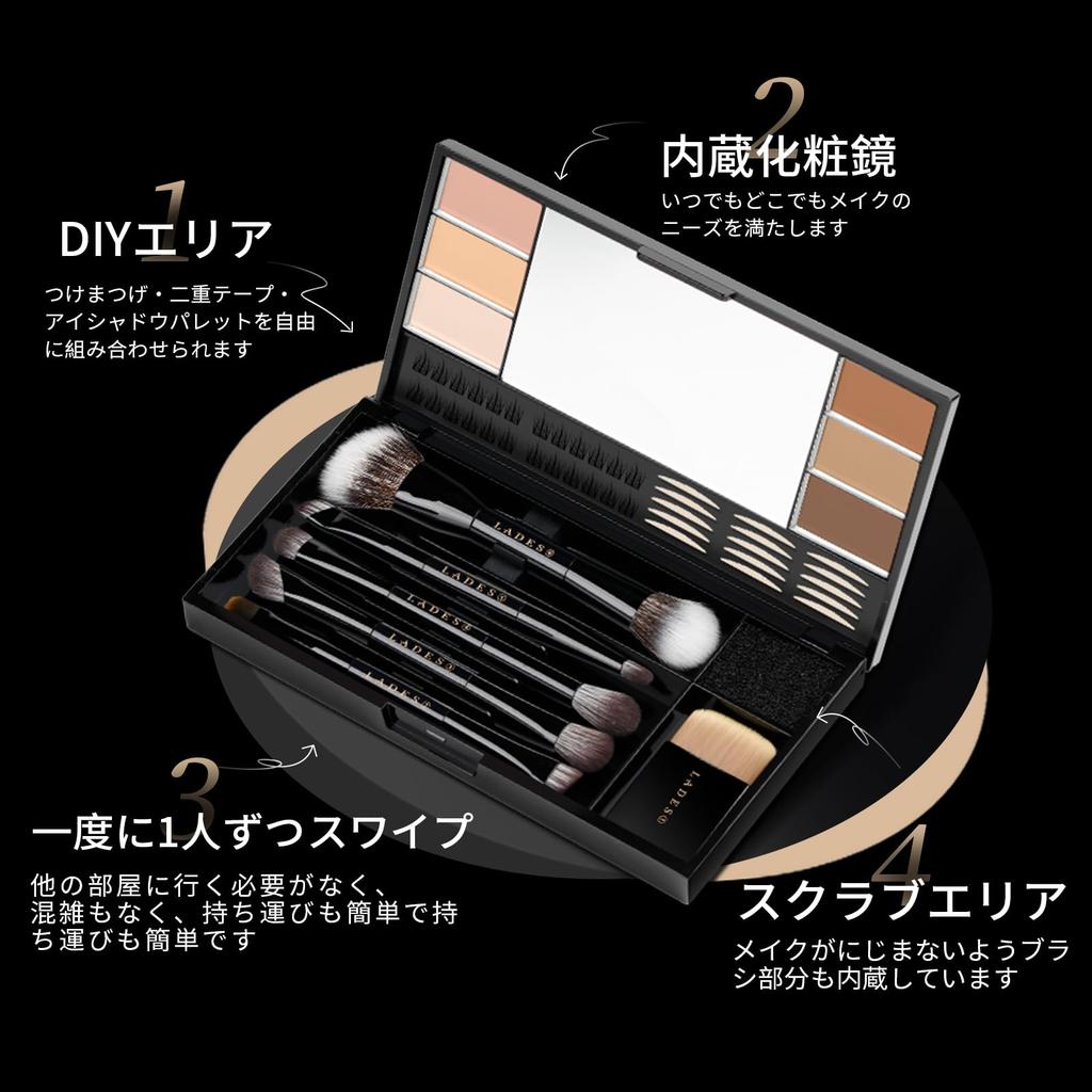 MSQ makeup brush set with reversible Comes in a convenient travel Includes foundation contouring and eyeshadow 6-piece brushes. box. brush, brush,