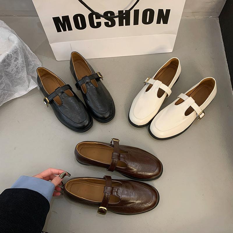 French Niche Mary Jane Shoes Retro Small Leather Shoes 2025 Early Spring Korean Version Flat Single Shoes Versatile Loafer Small Leather Shoes