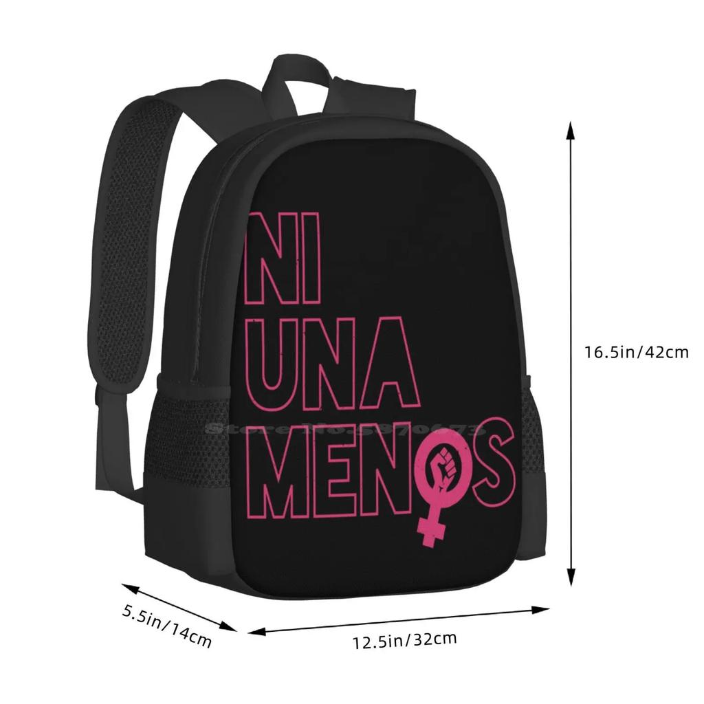 Not One Less-Girl Power Fashion Pattern Design Travel Laptop School Backpack Bag Girl Power Feminist Feminism Woman Pink Female