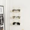 Plastic Glasses Holder Organizer Hangable Sunglass Show Stand Shelf Self-Adhesive Wall Mounted Glasses Storage For Home Storage