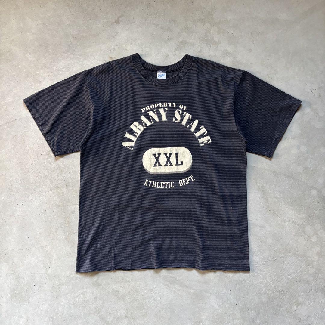 

[USED] College T-shirt, Striped T-shirt, Made in the USA