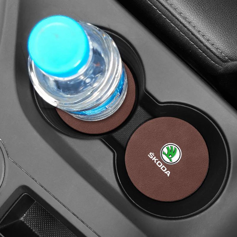 Νέα Υποδοχή Ποτηριού Νεροθήκης Αυτοκινήτου Αντιολισθητικό Πατάκι για Skoda Octavia 1 2 3 A4 A5 MK2 Fabia Kapoq Kodiaq Rapid SCALA