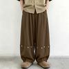 INCERUN Men Drawstring Elastic Waist Solid Color Casual Loose Long Harem Pants Trousers