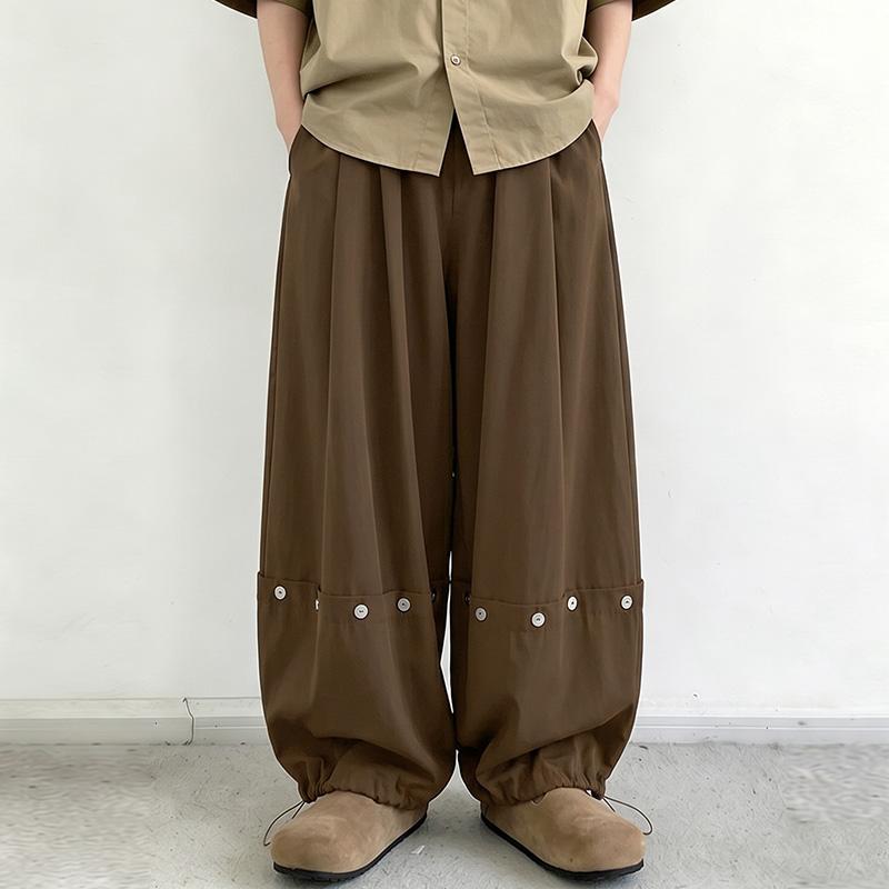 INCERUN Men Drawstring Elastic Waist Solid Color Casual Loose Long Harem Pants Trousers