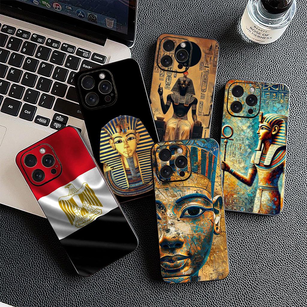 Egypt Nefertiti Anubis Ankh Kemet Pharaoh Flag Cover for Motorola Moto G06 G86 G57 G14 G34 G24 A54 G15 G17 Power G77 G87 Case