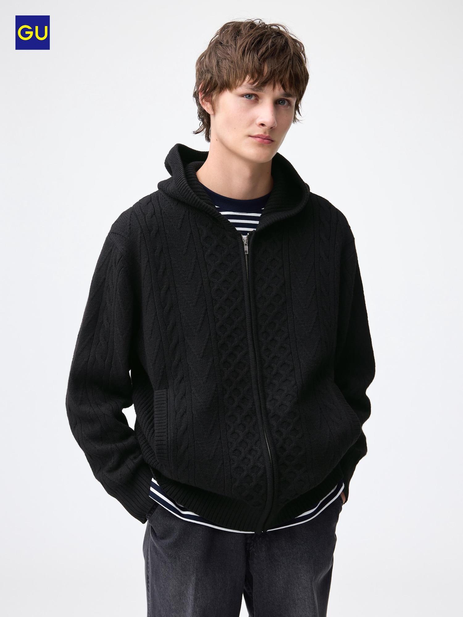 

Худи на молнии с кабельным узором Uniqlo Gu