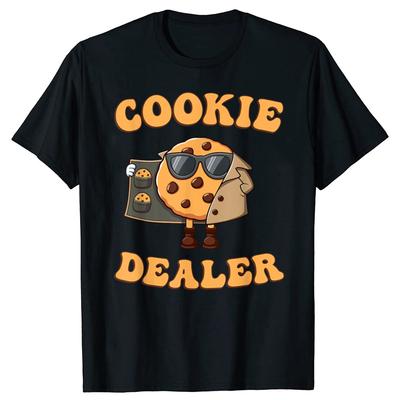Lustiger Cookie Dealer Backgrafik T-Shirts Herren Damen Reine Baumwolle Humor Streetwear T-Shirt Kurzarm Unisex Lockere Kleidung