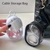 Portable Keychain Mini Transparent Zipper Storage Bag - Space-Saving Organizer for Earphones & Chargers Versatile Pendant Gifts