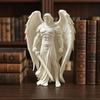 3D Printed Winged Male Angel Statue White Angel Figurine Stable Base Angel Warrior Sculpture for Home Office Desk Shelf Decor Gift Ornament