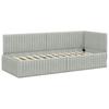 Corner Bed Frame with Mattress and Headboard 2 Pcs Light Grey Velvet