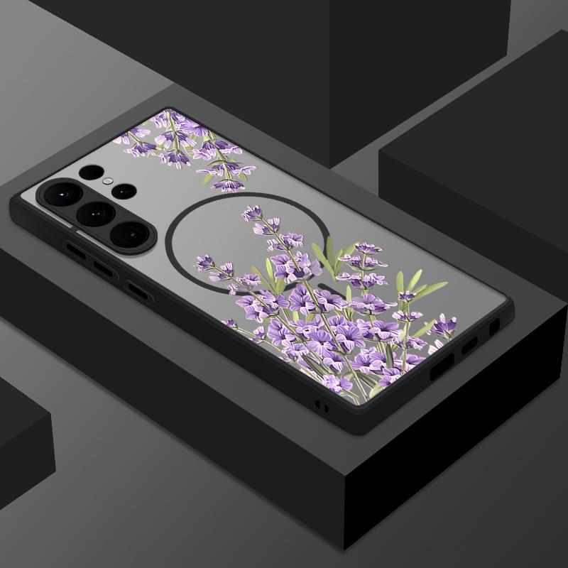 

Роскошный чехол с магнитным креплением и цветочным принтом для Samsung Galaxy S25 S24 S22 S23 Ultra S22 Plus S21 S20 S24 FE для Magsafe, матовая твердая накладка Galaxy S25 Ultra