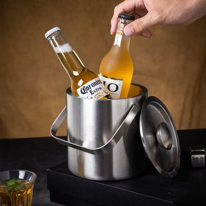 Thickened Stainless Steel Double-Layer Ice Bucket