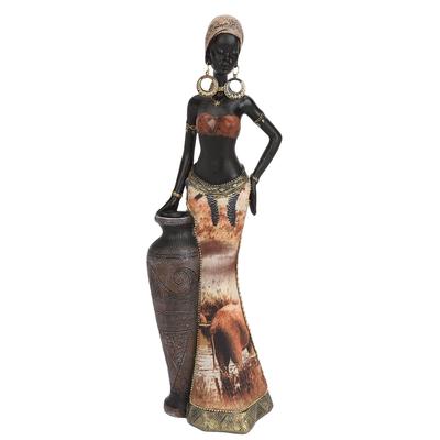 African Statue African Retro Lifelike Appearance Durable Resin Vivid Colors African Sculpture for