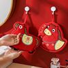 Cartoon Horse Hand Towel Coral Fleece Chinese New Year Home Kitchen Wipes Horse Thickened Hanging Absorbent Towels For Bathroom