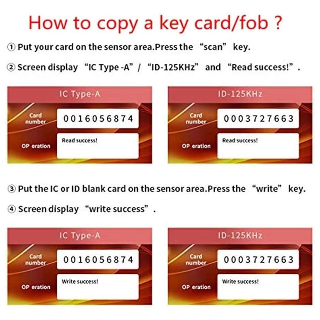 Kartenleser Schreiber Kloner Kopierer Englisch Unterstützung 10 Frequenzen für IC Karte Schlüsselanhänger 13,56 MHz UID Zutrittskontrollsystem