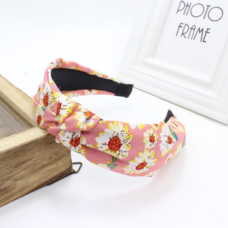 Chic Floral Printed Headband for Women Polka Dot Hairband Fashion Hair Accessory for Girls Daily Use