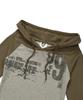 LMR Off-Shoulder Lettering Graphic Hoodie Long Sleeve T-Shirt Grey