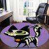 1pc Skelecat Halloween Office Round Area Rug, Under Office Chairs Bedroom Living Room Home Decor, Room Deco