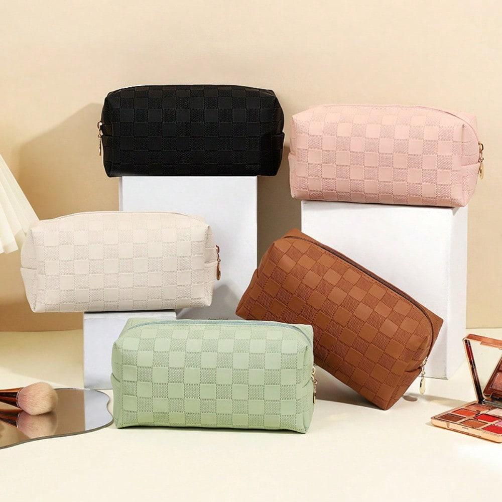Cosmetic bag women's large-capacity high-end checkerboard storage bag waterproof portable travel portable cosmetic case