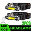 Powerful LED Headlamp, Long Battery Life Magnetic Fishing Light, Rechargeable Waterproof Headlight for Camping Hiking Cycling
