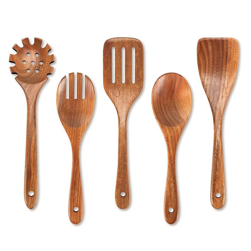 

Best Wooden Spoons for Cooking Acacia Wooden Kitchen Utensils Set Smooth Non Toxic Wood Cooking Spatula Turner Serving Spoon