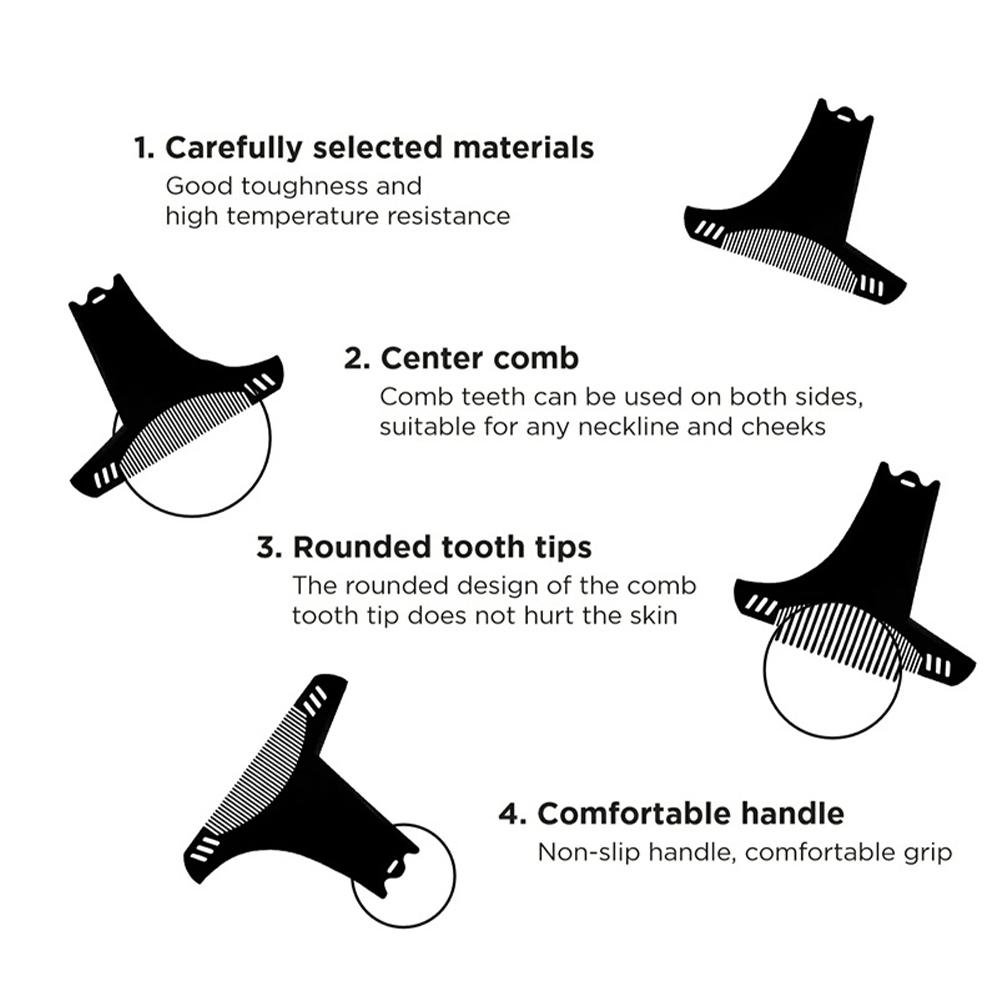 Innovative Design of Multifunctional Double-sided Beard Comb Six In One Men's Beard Styling Template Comb