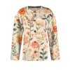 Damen Casual Fashion Retro Blumendruck Langarm Top Strickjacke Knopfjacke