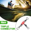 Fishing Connector Three Way Barrel Swivel Snap Ring 360Degree Beaded With Beads For Fishhook Lure Line Fishing Accessories