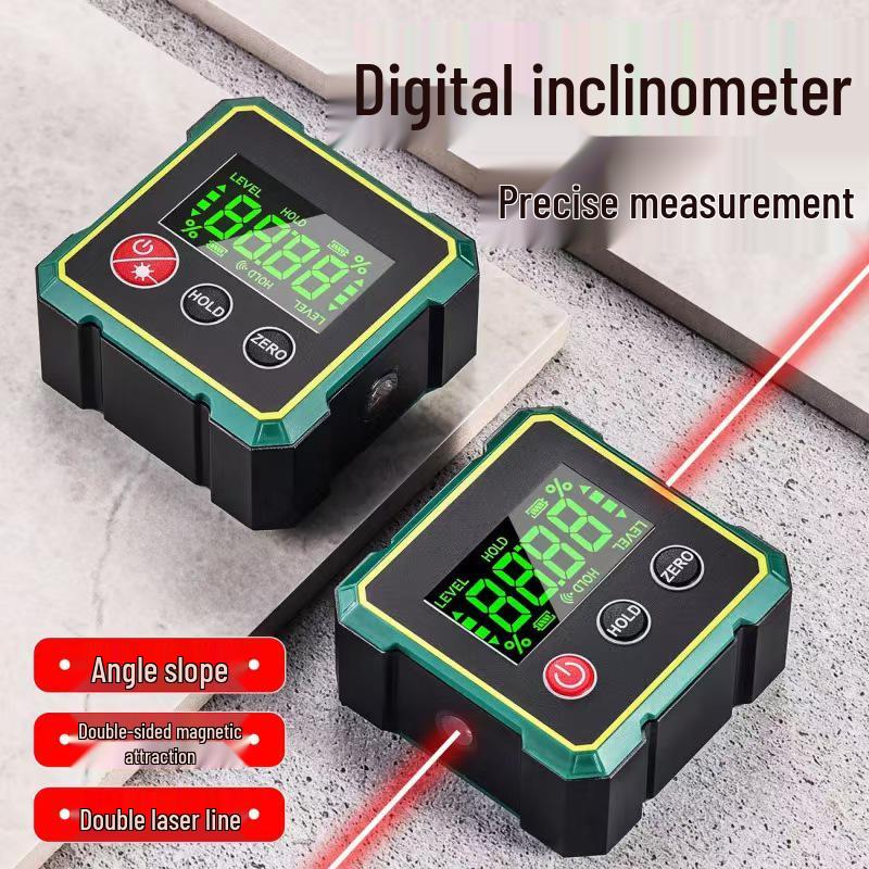 Digital Laser Inclinometer Box - Angle Measuring Instrument & Slope Meter Level