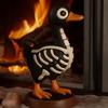Yousheng 3Pcs Halloween Spooky Skeleton Goose Figurine, Miniature Skeleton Goose Resin Statue, Skeleton Animal Sculpture Desktop Ornament for Home,