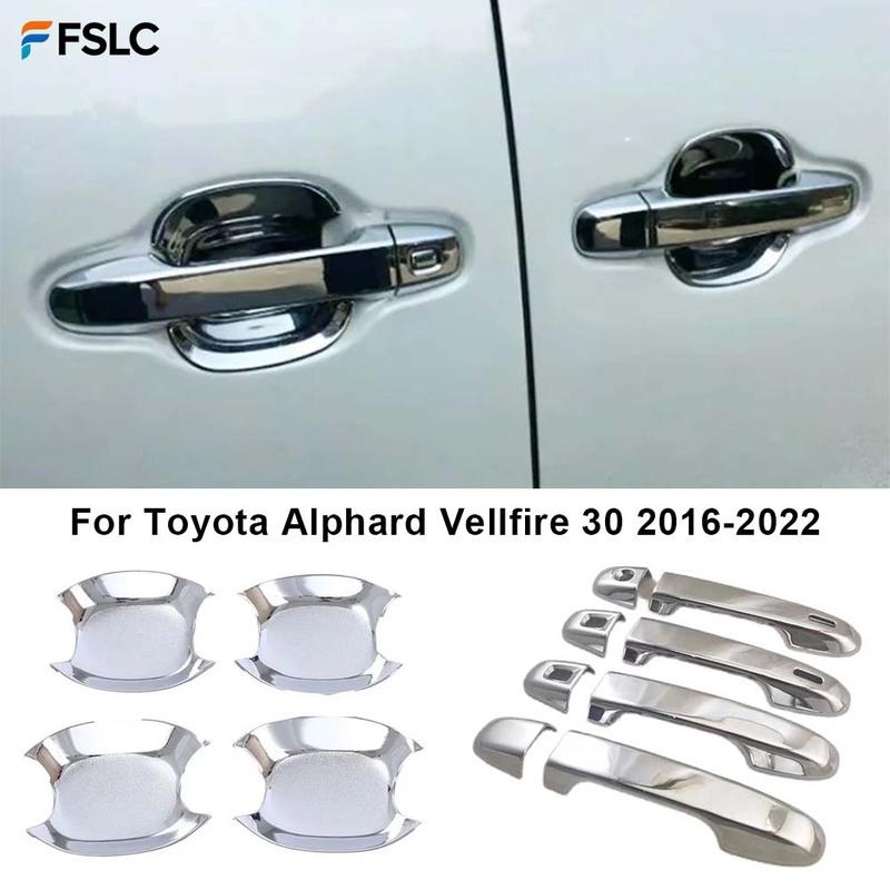 For Toyota Alphard Vellfire 30 2016‑ Door Handle Bowl ert Trim Cover Overlay Panel Chrome Styling Accessories