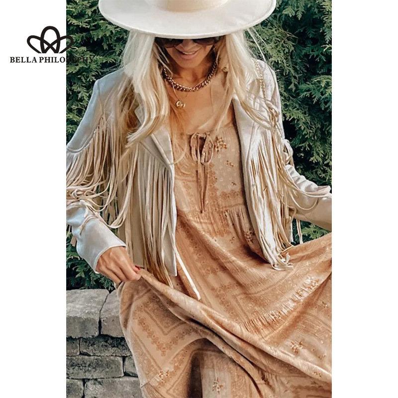 Women Jacket Leather Velvet Lapel Tassel Short Jacket Women's Autumn Winter New Style Fashion Casual Jacket