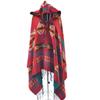 Bohemian Ethnic Toggle Hooded Cape Shawl - Thick Warm Imitation Cashmere for Women