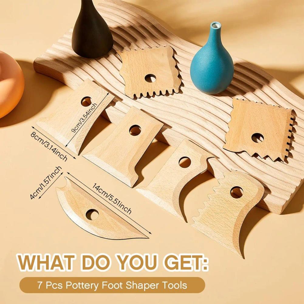 Pottery Tools Foot Shaper Trimming Craft Profile Rib Bundle Scraper for Ceramics Carving Polymer Clay Modeling Supplies Tools