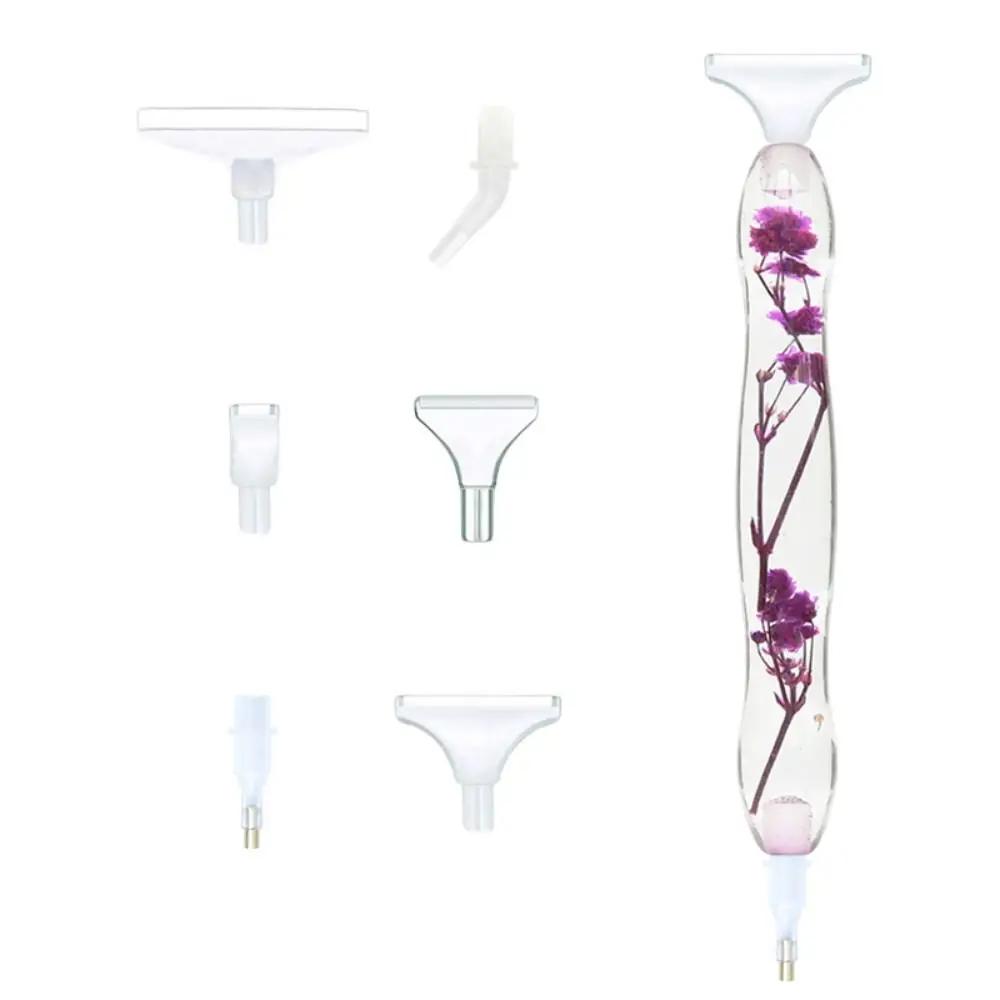 Dried Flower Diamond Painting Pen Resin Point Drill Pen Cross Stitch Embroidery Diamond Painting Accessories DIY Craft Resin Pen