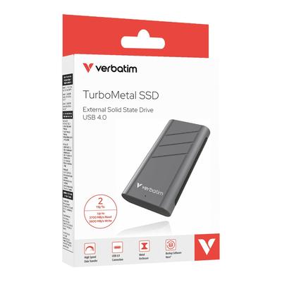 Dysk SSD Zewnętrzny Verbatim TurboMetal 2TB USB4 Type-C Szary